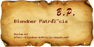 Blondner Patrícia névjegykártya